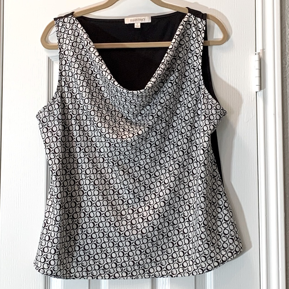 Ellen Tracy Black and White Tank